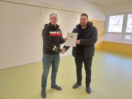 Župan Andraž Pogorevc in direktor podjetja Eurodesign Aleksander Bevk